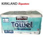 KIRKLAND Signature カークランド シグネチャー 『★エコ キッチンペーパータオル』12ロール×140シート タオルペーパー プレミアムビッグロール 140カット COSTCO コストコ ナフキン　ナプキン キッチンタオル　ネイル　拭き取り 布巾　ふきん　通販　業務用 12本　12巻