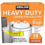 【70枚】KIRKLAND カークランド ひも付きゴミ袋 68L x 70枚 白 掃除 大容量 コストコ Costco 大容量 おしゃれ 紐 ごみ 袋 シュレッダー キッチン 外 KS