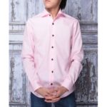 ギャルソンウェーブ garsonwave 【日本製】長袖 ブロードワイドカラーシャツ （ピンク）