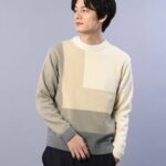 【SALE／60%OFF】TAKEO KIKUCHI 【Sサイズ~】スクエアグラデーション ニット タケオキクチ ニット ニットその他 イエロー オレンジ ブルー【送料無料】