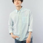 【SALE／37%OFF】TAKEO KIKUCHI マルチストライプ サッカー 7分袖シャツ タケオキクチ シャツ/ブラウス シャツ/ブラウスその他 ベージュ ネイビー【送料無料】